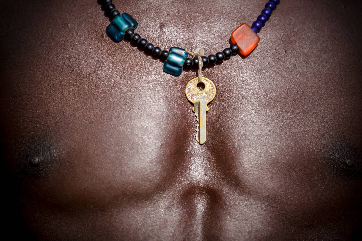 Körper, Schlüssel, Brust, Afrika, Äthiopien, Mann van Miro May