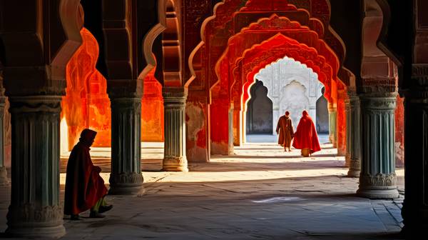Tempel in Indien. Architektur in Indien. Menschen und Religion van Miro May