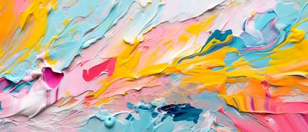 Abstraktes Gemälde mit leuchtenden Farben, abstrakte Acrylkunstwerk im Stil fließender Pinselstriche
