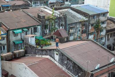 Leben auf dem Dach, Yangon (Rangun) Myanmar (Burma)