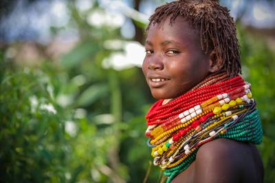 Portrait einer Frau aus Äthiopien, Afrika.