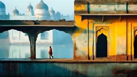 Tempel Architektur in Indien, Asien. Traumhafte Welt der Farben