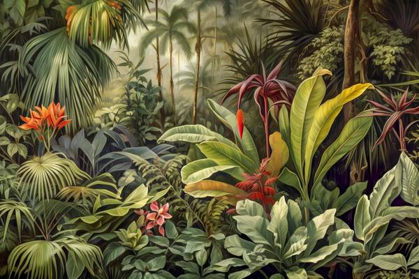 Tropische Pflanzen, Tropischer Regenwald, Traumhafte Natur, Floral, Wald van Miro May