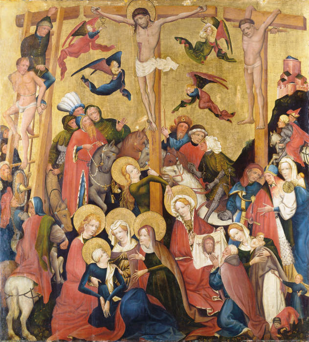 The Crucifixion van Mittelrheinischer Meister um 1420