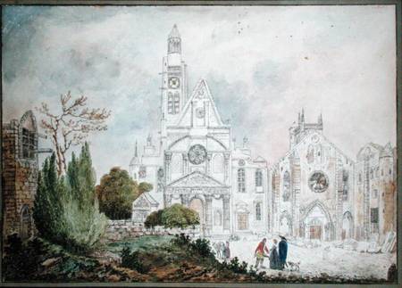 Facade of the Old Church of Saint-Genevieve and Saint-Etienne-du-Mont van Mme. Duchateau