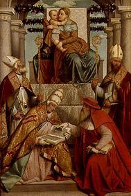 Thronende Madonna mit dem hl. Antonius und kirchl. Würdenträgern van Moretto da Brescia