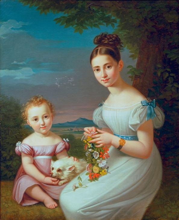 Charlotte und Wilhelm Carl von Rothschild (ihr Bruder; 1828–1901).– van Moritz Daniel Oppenheim