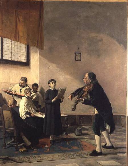 The Singing Lesson van Mose Bianchi