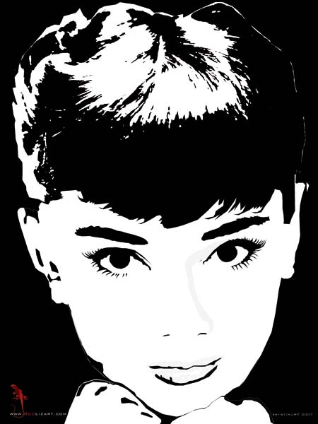 Audrey Hepburn kunst en schilderijen van Matthias Müller