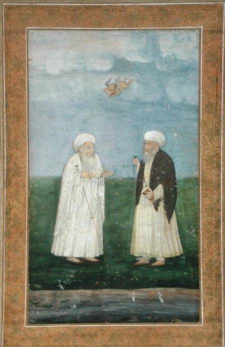 Two Muslim holy men, from the Small Clive Album van Mughal School