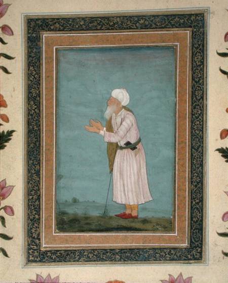 A Muslim Religious Figure, from the Small Clive Album van Mughal School