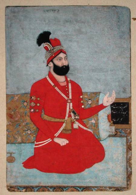 Portrait of Nadir Shah Afshar of Persia (1688-1747) van Mughal School