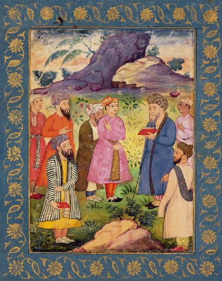 A noble youth with attendants in a landscape, from the Large Clive Album