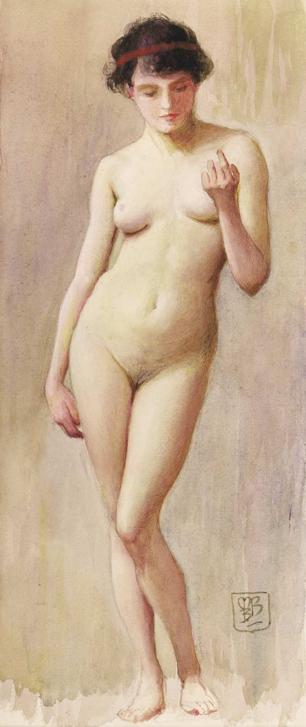 Study of a nude II (w/c on paper)  van Murray Bladon