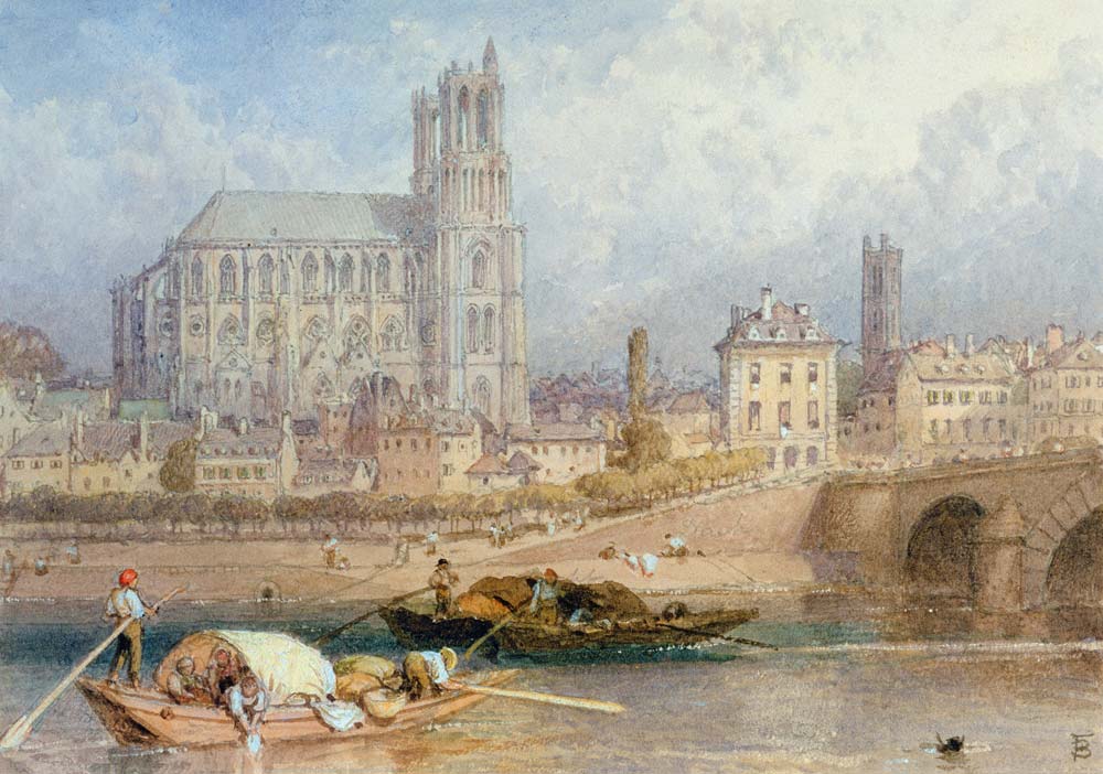 Nantes Cathedral from the River van Myles Birket Foster