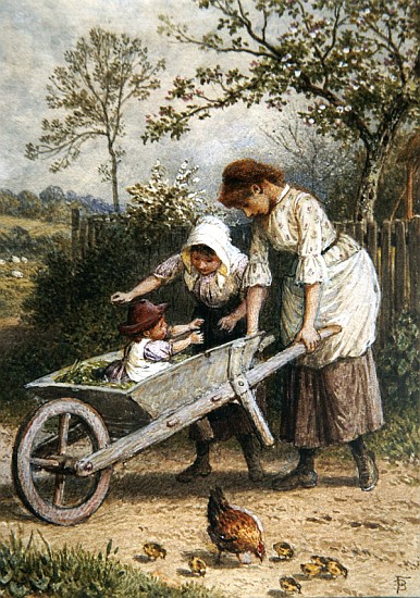 The Wheelbarrow van Myles Birket Foster