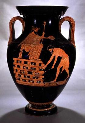 Attic red-figure belly amphora depicting Croesus on his Pyre, from Vulci, c.500-490 BC (pottery) van Myson