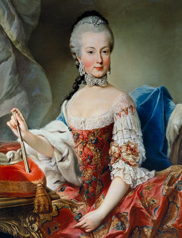 Archduchess Maria Amalia Habsburg-Lothringen, (1746-1804) eighth child of Empress Maria Theresa of A van Mytens (Schule)