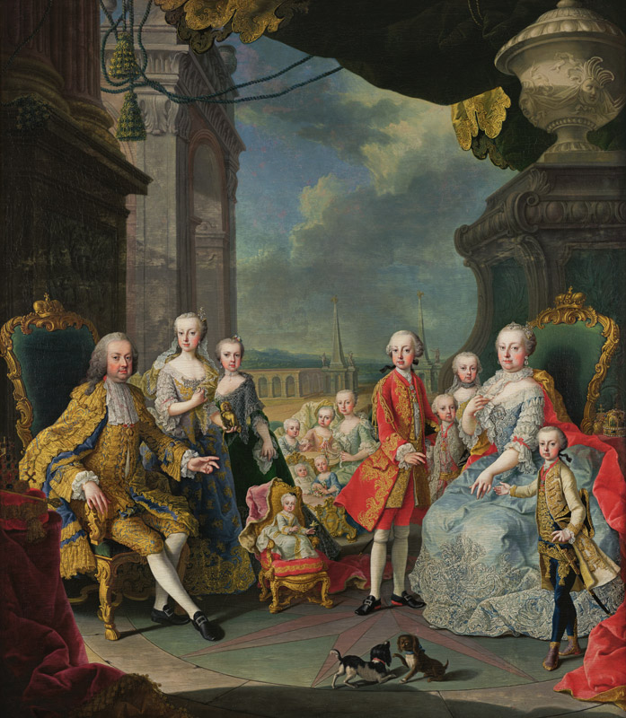 Francois III (1708-65) with his wife Marie-Therese (1717-80) and their children van Mytens (Schule)