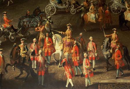 A Cavalcade in the Winter Riding School of the Vienna Hof to celebrate the defeat of the French army van Mytens (Schule)