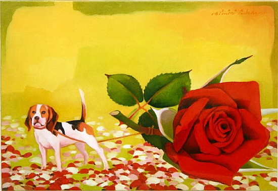 The Rose and the Dog, 2004 (oil on canvas)  van Myung-Bo  Sim