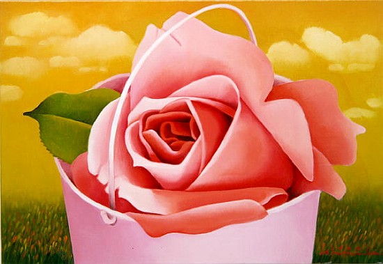 The Rose Bucket, 2004 (oil on canvas)  van Myung-Bo  Sim