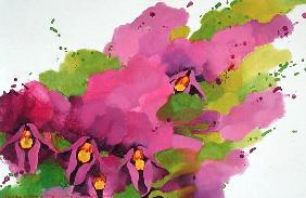 Violets, 1995 (acrylic on canvas) 