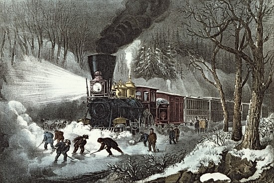 American Railroad Scene van N. Currier