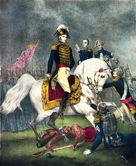 General William H. Harrison (1773-1841) at the Battle of Tippecanoe van N. Currier
