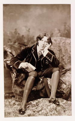 Portrait of Oscar Wilde (1854-1900), 1882 (b/w photo) van Napoleon Sarony