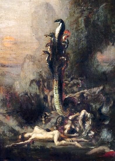 Hercules and the Lernaean Hydra, after Gustave Moreau, c.1876 (detail of 226576) van Narcisse Berchere