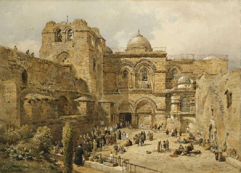 Grabeskirche in Jerusalem van Nathaniel Everett Green