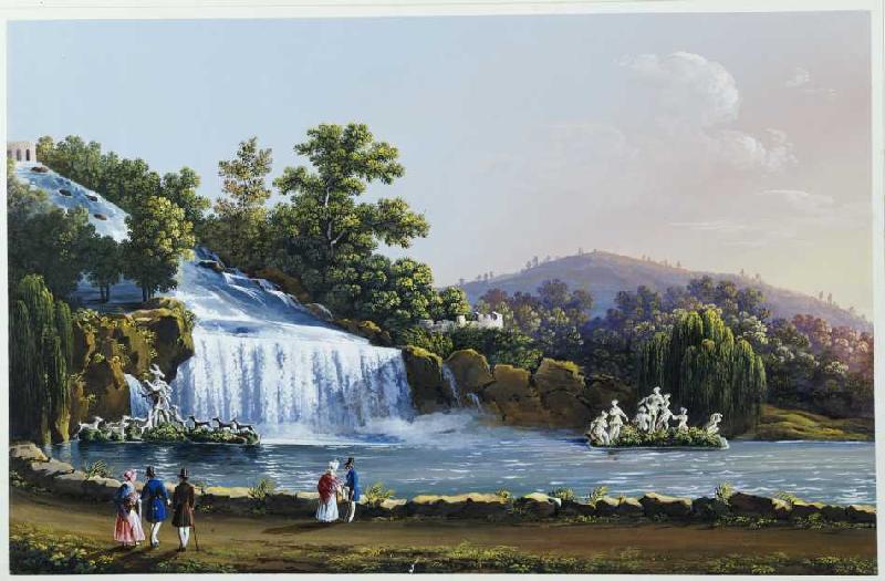 Die großen Wasserfälle von Caserta. van Neapolitanische Schule