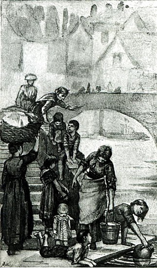 Fetching Water from the River from ''London Street Arabs'' Dorothy Tennant van nee Tennant Stanley Dorothy