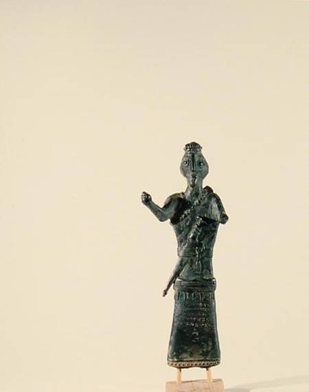 Figurine with sword and quiver and a five-line cuneiform inscription, from Lorestan, Iran van Neo-Elamite  Period