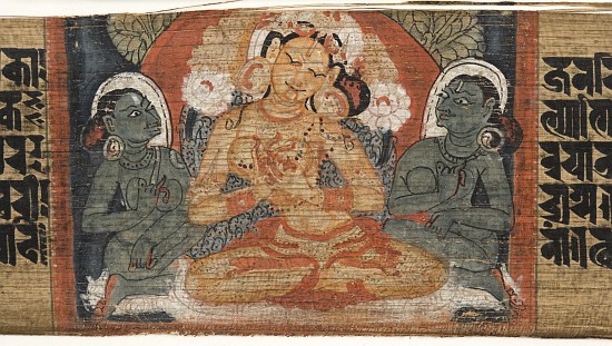 Folio 2r Goddess Prajnaparamita, from the 'Astasahasrika Prajnaparamita' van Nepalese School