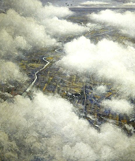 Battle of Britain over the Thames van Christopher R.W. Nevinson