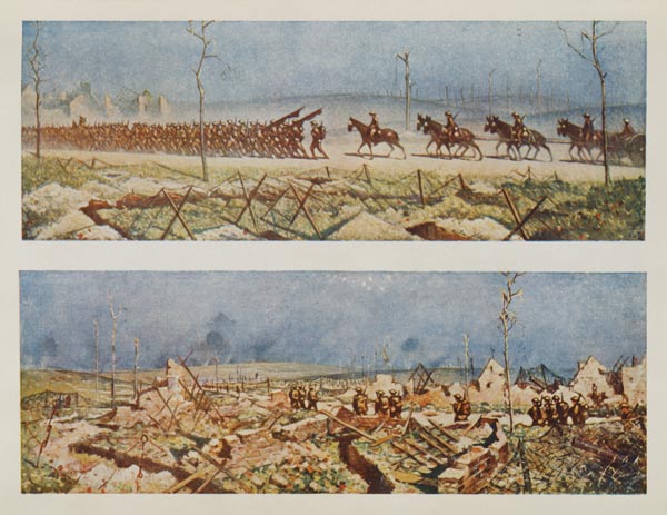The Roads of France, C and D, from British Artists at the Front, Continuation of The Western Front van Christopher R.W. Nevinson