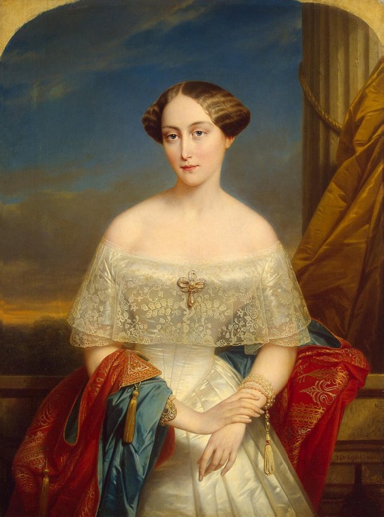Portrait of Grand Duchess Olga Nikolaevna of Russia (1822-1892), Queen of Württemberg van Nicaise de Keyser