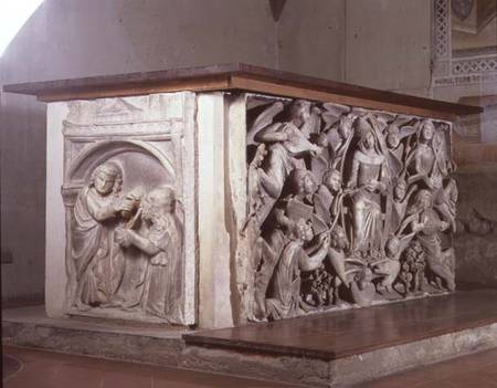 Altar of the Sacred Girdle van Niccolo  del Mercia  and his son Sano