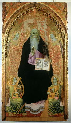 St. Anthony Abbot Holding the Book of the Antonites, 1371 (oil on panel) van Niccolo  di Tommaso