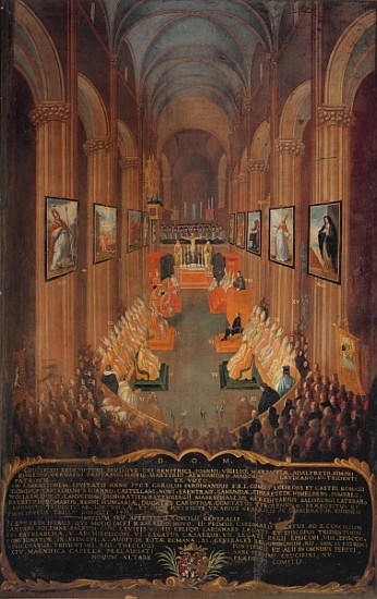 Opening session of the Council of Trent in 1545 van Niccolo Dorigati