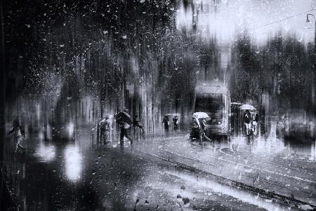 Viale Trastevere in the rain - Rome