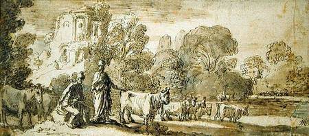 Mercury and Argus with a Herd of Cattle van Nicolaes  Cornelisz Moeyaert