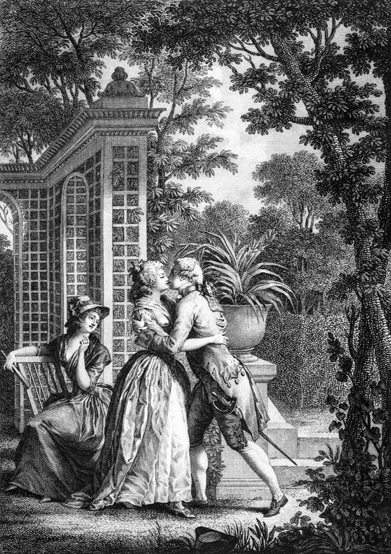 The First Kiss of Love, illustration from ''La Nouvelle Heloise'' by Jean-Jacques Rousseau (1712-78) van Nicolas André Monsiau