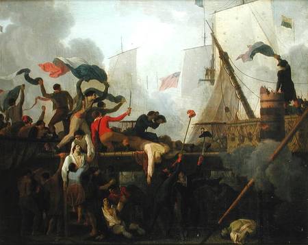 Heroism of the Crew of 'Le Vengeur du Peuple' at the Battle of Ouessant van Nicolas Antoine Taunay