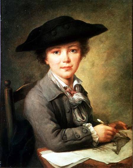 Young draughtsman in black hat van Nicolas-Bernard Lepicie