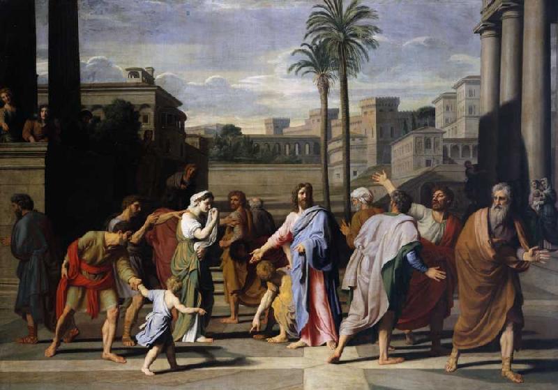 Christus und die Ehebrecherin van Nicolas Colombel