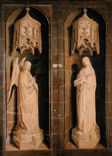 The Annunciation, outer panel from the Triptych of Moses and the Burning Bush van Nicolas Froment