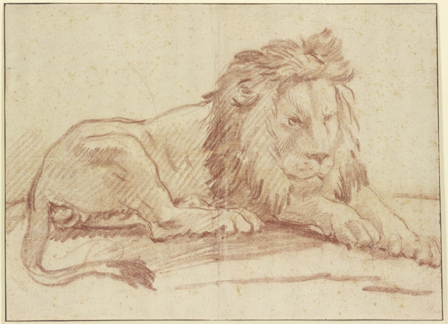 Ein liegender Löwe nach rechts van Nicolas Guibal